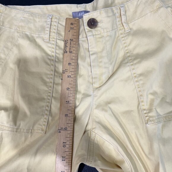 J. Jill Stretch Capri Pants Womens Sz 10 Yellow Cargo Chino Crop Outdoor Hiking - Picture 8 of 9